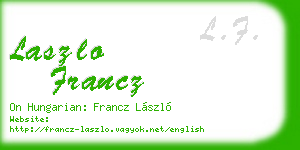 laszlo francz business card